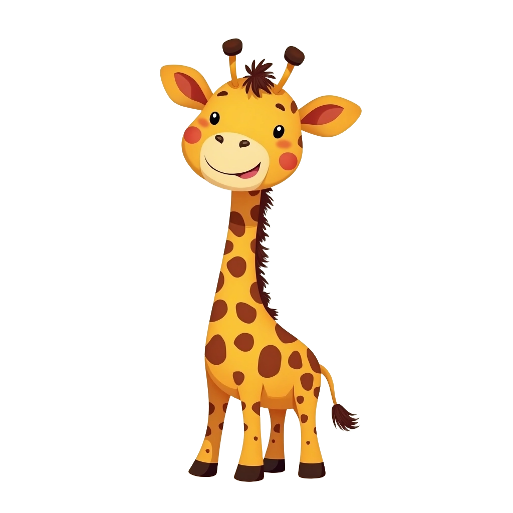 Adorable Cartoon Giraffe